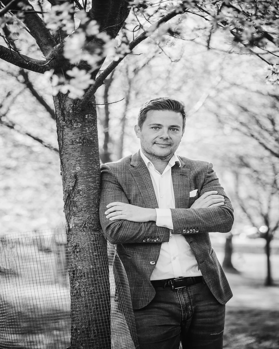 Jukka Blomberg, black-and-white portrait